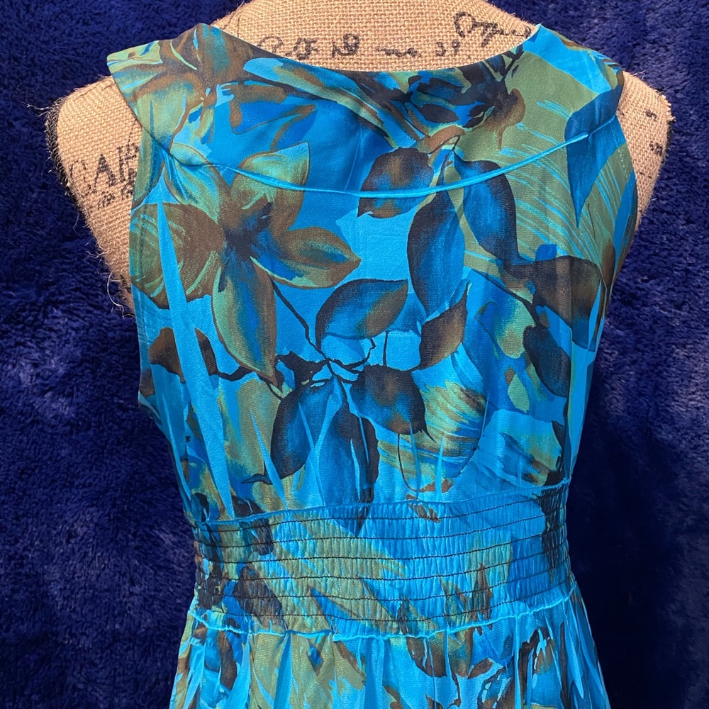 Decoded Blue Leaf Pattern Dress - image 5